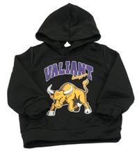 Čierna mikina s býkem a kapucňou Shein