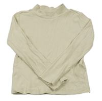 Béžové rebrované tričko so stojačikom