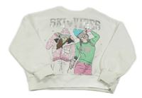 Smotanová mikina s dievčatkom s flitrami Tu