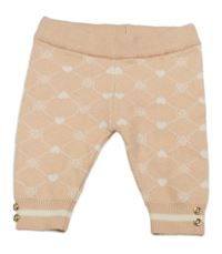 Ružové kárované pletené tepláky so srdiečkami River Island