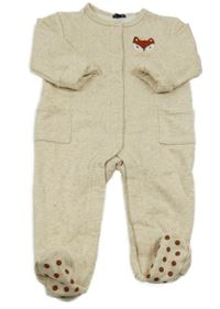 Béžový melírovaný teplákový overal s liškou Kiabi