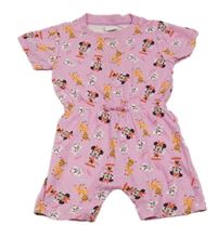 Růžový bavlněný kraťasový overal s Disney postavami Pep&Co