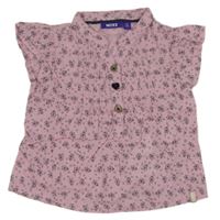 Ružová kvetovaná polo blúzka Mexx