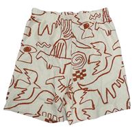 Béžové bavlnené kraťasy s dinosaurami George