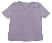 Lila rebrované crop tričko s prestrihom Reserved