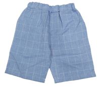 Světlemodro-biele kockované chino kraťasy