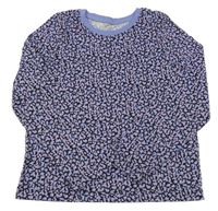 Čierno-fialovo-ružové vzorované tričko Primark