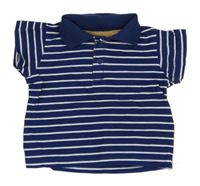 Tmavomodro-biele pruhované polo tričko Ergee