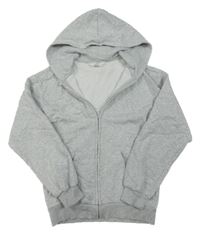 Šedá melírovaná propínací mikina s kapucí H&M