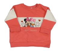 Jahodovo-biela mikina s Minnie a Daisy F&F