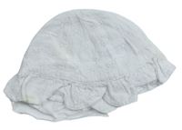 Biely madeirovaný klobúk H&M