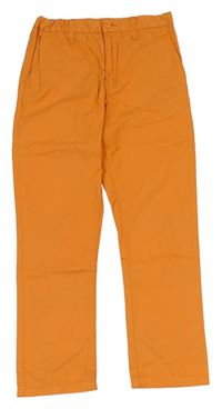 Oranžové plátěné chino kalhoty H&M