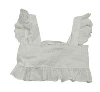 Biely crop top s madeirou