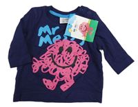 Nové - tmavomodré triko s příšerkou a nápisem F&F