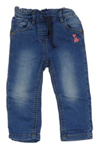 Modré skinny rifle so srdiečkami Topomini