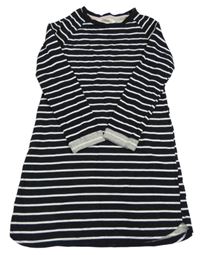 Čierno-biele pruhované teplákové šaty H&M
