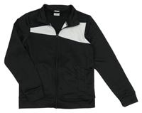 Čierna športová prepínaci mikina s bielým pruhom Crane