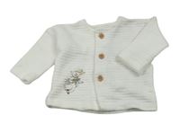 Biela rebrovaná prepínaci mikina s králikom George