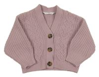 Lila vzorovaný propínací svetr M&S