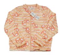 Nové - meruňková pruhovaná šusťáková lehká bunda s brýlemi Pep&Co