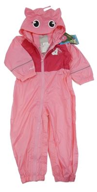 Nové - ružová šušťáková funkčná jarná kombinéza s kapucí - jednorožec Regatta