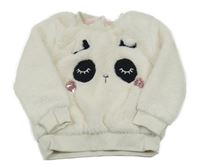 Smotanová kožušinová mikina s pandou Nutmeg