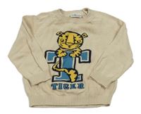 Svetlobéžový ľahký sveter s tigrom Pep&Co