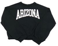 Čierna crop mikina s nápisom C&A