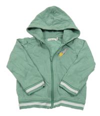 Zelená prepínaci mikina s raketou a kapucňou