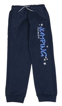 Tmavomodré tepláky s nápisem Kids