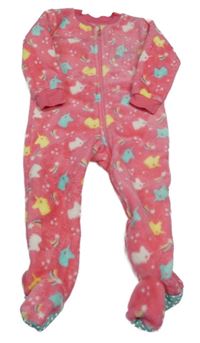 Růžový plyšový overal s jednorožci St. Bernard