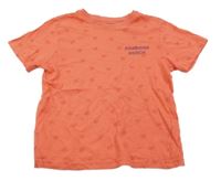 Korálové tričko s palmičkami Primark