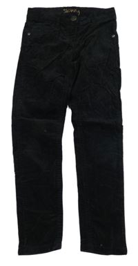 Čierne skinny zamatové nohavice