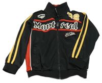 Čierno-červená športová prepínaci mikina s nápisom