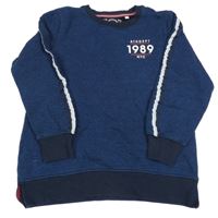 Tmavomodro-čierna melírovaná mikina s číslom C&A