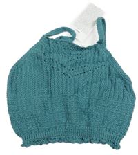 Zelenomodrý pletený crop top Page one young