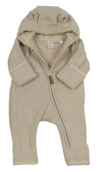 Béžová fleecová kombinéza s kapucí H&M