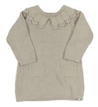 Světlešedé svetrové šaty s límečkem Primark