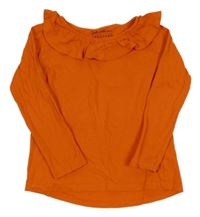 Oranžové triko s volánkem Reserved