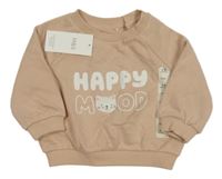 Nové - Růžová mikina s nápisem a kočičkou M&S