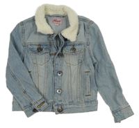 Světlemodrá riflová bunda s huňatým límcem Alive