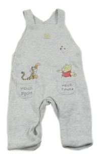 Světlešedé melírované pruhované laclové tepláky s Medvídkem Pú Primark