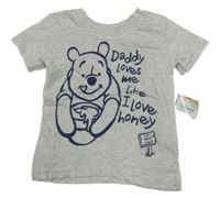 Nové - Svetlosivé tričko s Medvídkem Pú George