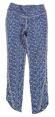 Tmavomodro-barevné vzorované sportovní legíny Dunnes Stores