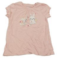 Růžové tričko s králíčky Topolino