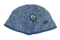 Světlemodrý melírovaný klobouk s kotvami a loďkami 