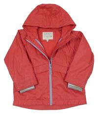 Jahodová voděodolná lehce zateplená bunda s kapucí M&S