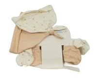 Nové - 4set - Světlerůžová čepice + rukavice + bílá květovaná čepice + rukavice Primark