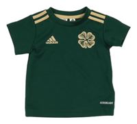 Zeleno-béžové sportovní tričko s čtyřlístkem Adidas