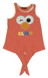 Ružový top s nápisom a vázáním - Elmo